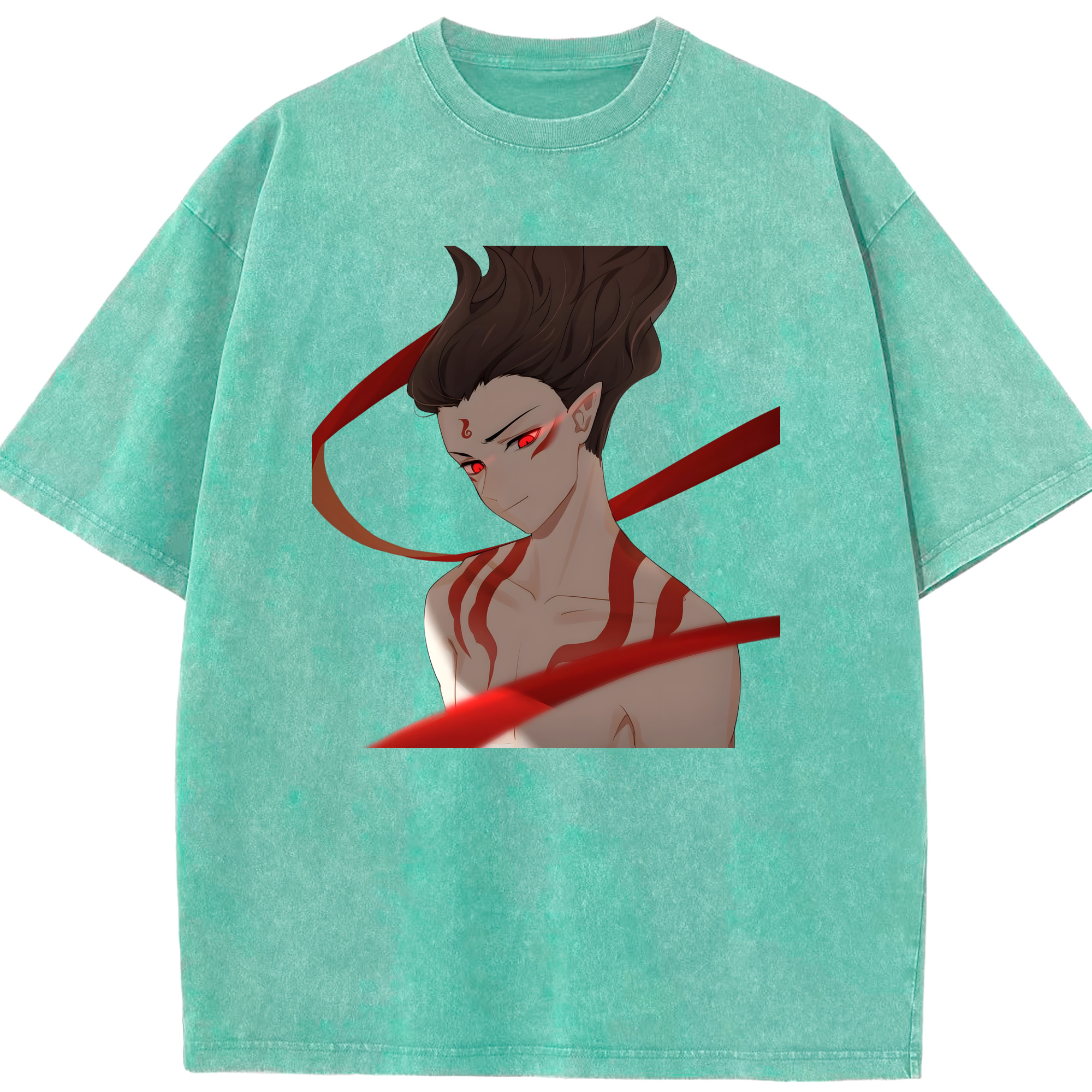 （画像用） Ne Zha 2 ナタ 魔童の大暴れ 綿100% ヴィンテージ風 半袖Tシャツ（フロントプリント）